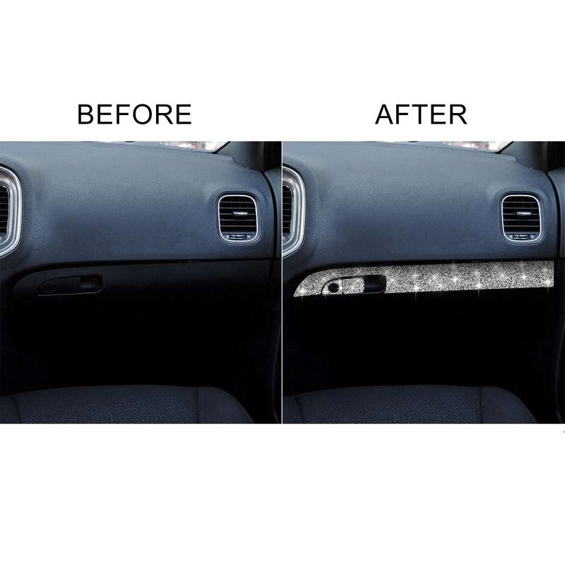 For Dodge Charger 2011-2014 3pcs/Set Car Front Passenger Seat Storage Box Handle Diamond Decorative