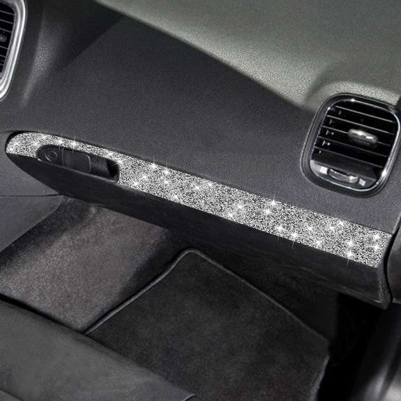 For Dodge Charger 2011-2014 Car Front Passenger Seat Storage Box Diamond Decorative Sticker, Left-ha