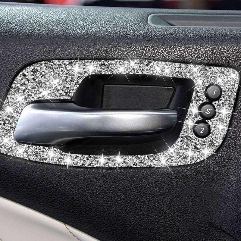For Dodge Charger 2011-2014 Car Door Handle B Diamond Decorative Sticker, Left-hand Drive