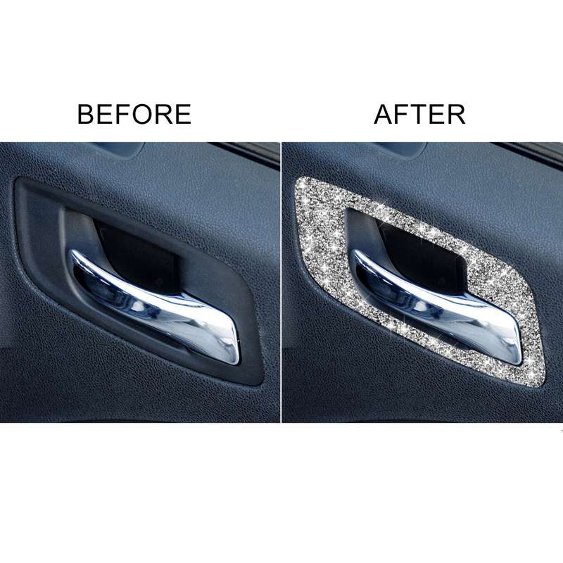 For Dodge Charger 2011-2014 Car Door Handle B Diamond Decorative Sticker, Left-hand Drive