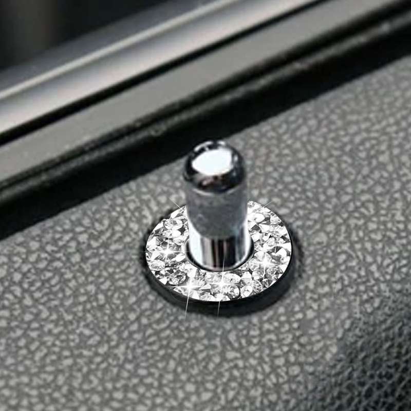 For Dodge Charger 2011-2014 Car Door Lock Ring Diamond Decorative Sticker, Left-hand Drive
