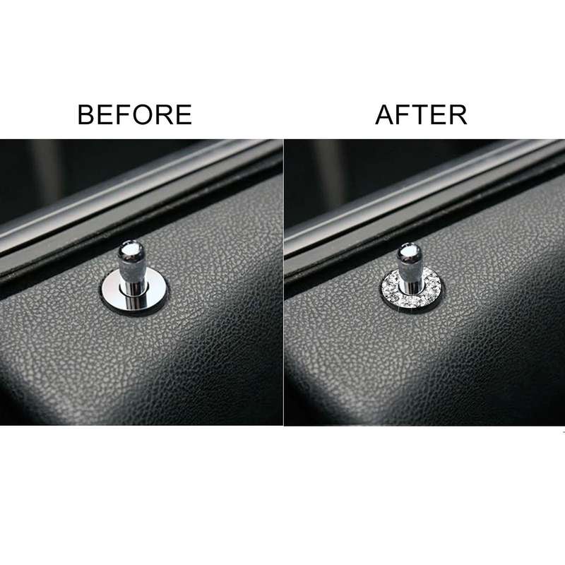 For Dodge Charger 2011-2014 Car Door Lock Ring Diamond Decorative Sticker, Left-hand Drive