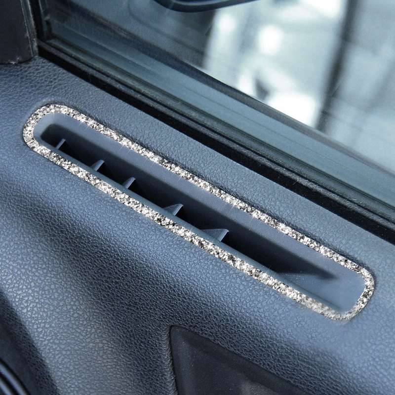 For Dodge Charger 2011-2014 Car Window Defogger Air Vent Diamond Decorative Sticker, Left-hand Drive