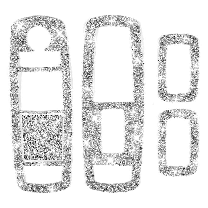 For Dodge Charger 2011-2014 5pcs/Set Car Window Lift Button Diamond Decorative Sticker, Left-hand Dr