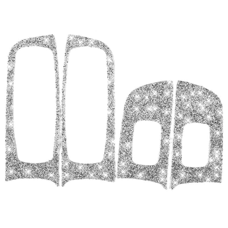 For Dodge Charger 2011-2014 4pcs/Set Car Window Lift Panel Diamond Decorative Sticker, Left-hand Dri