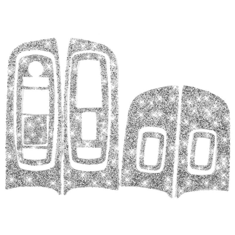 For Dodge Charger 2011-2014 9pcs/Set Car Window Lift Panel Diamond Decorative Sticker, Left-hand Dri