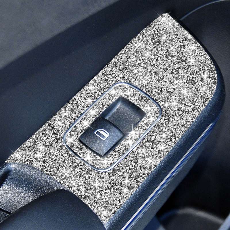 For Dodge Charger 2011-2014 9pcs/Set Car Window Lift Panel Diamond Decorative Sticker, Left-hand Dri