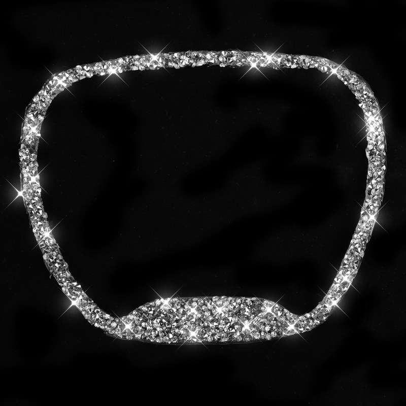 For Dodge Challenger 2015-2021 Car Steering Wheel Diamond Decorative Sticker, Left and Right Drive