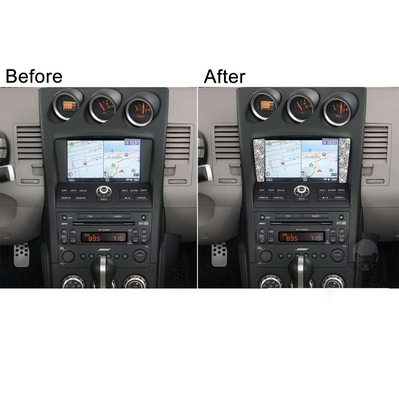 For Nissan 350Z 2006-2009 Car Navigation Frame Diamond Sticker,Left and Right Drive Universal