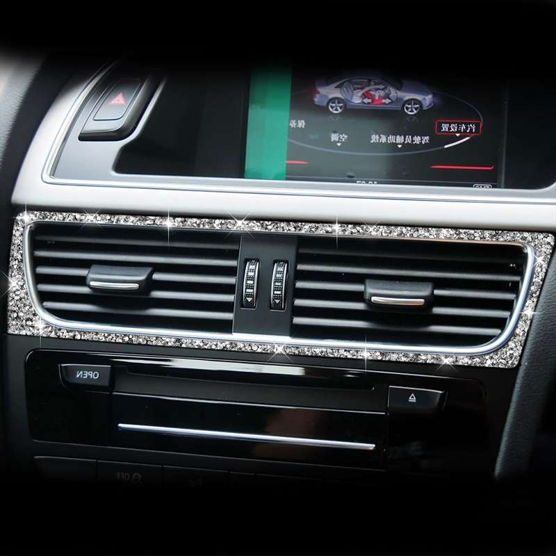 For Audi A4 / A5 / Q5 Car Air Conditioning Air Outlet Frame Diamond Decoration Sticker, Right Drive