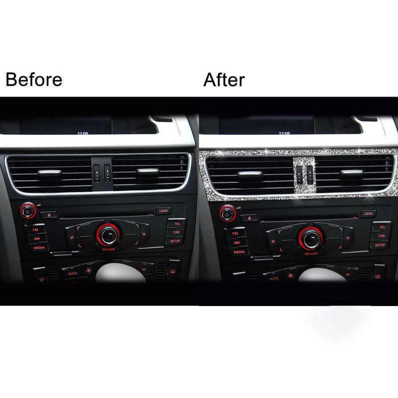 For Audi A4 / A5 / Q5 2pcs Car Air Conditioner Outlet Diamond Decoration Sticker, Left Drive