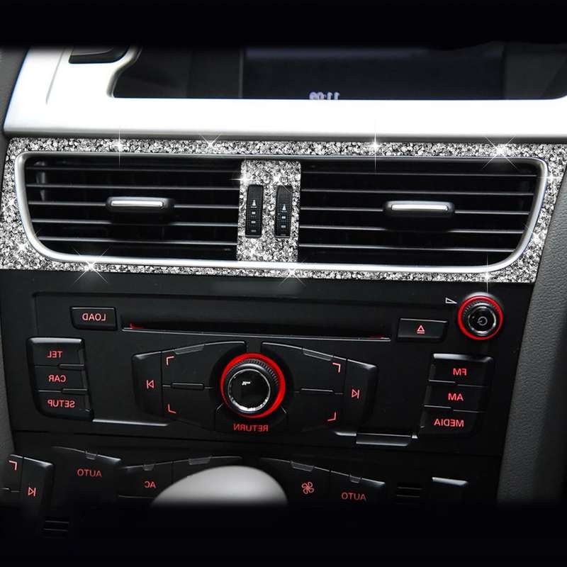 For Audi A4 / A5 / Q5 2pcs Car Air Conditioner Outlet Diamond Decoration Sticker, Right Drive