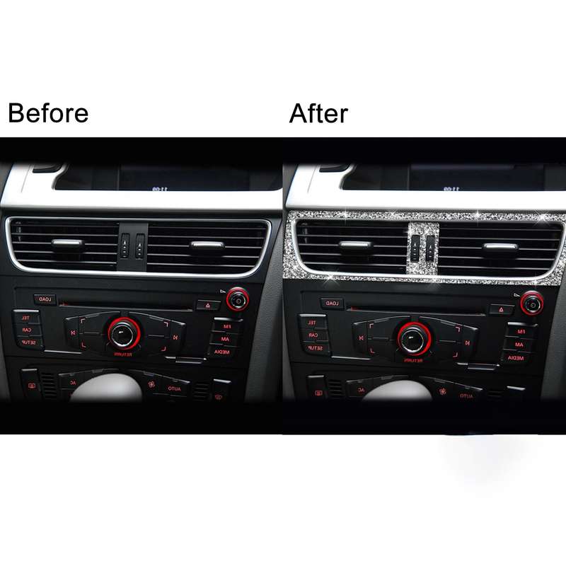 For Audi A4 / A5 / Q5 2pcs Car Air Conditioner Outlet Diamond Decoration Sticker, Right Drive