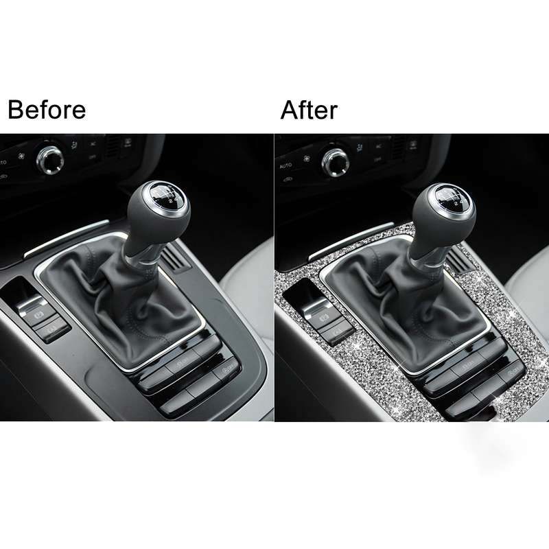 For Audi A4L / A5 / Q5 Car Gear Panel Type A Diamond Decoration Sticker, Left and Right Drive