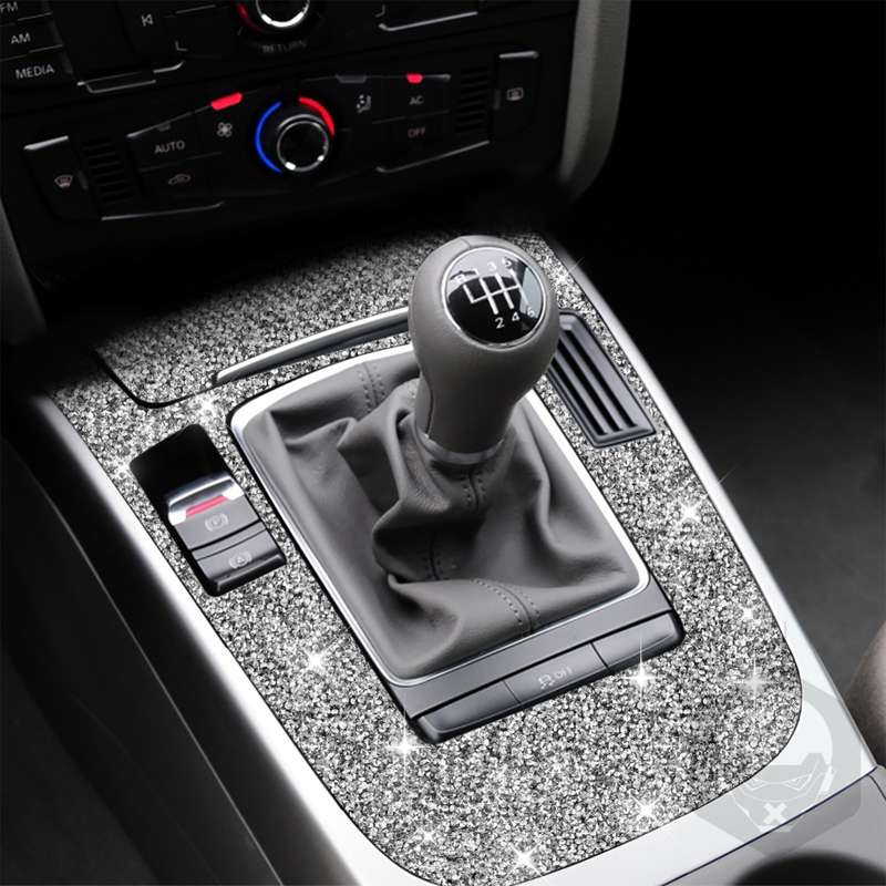 For Audi A4L / A5 / Q5 2pcs Car Gear Panel Type E Diamond Decoration Sticker, Left and Right Drive