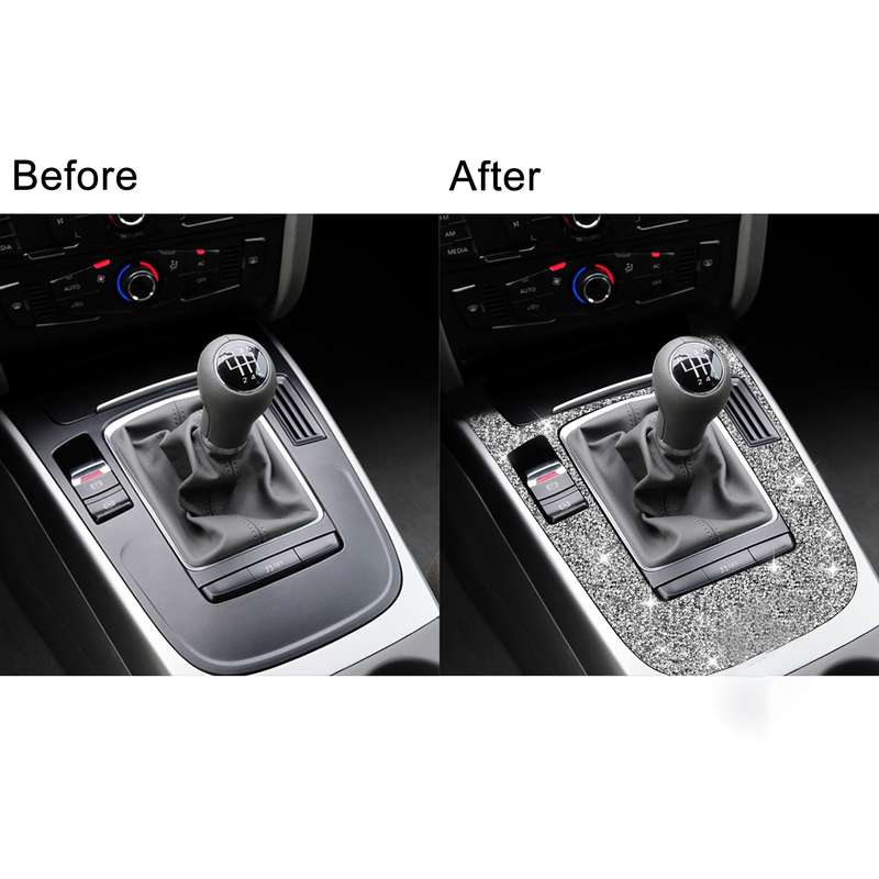 For Audi A4L / A5 / Q5 Car Gear Panel Type E Diamond Decoration Sticker, Left and Right Drive