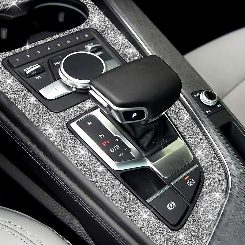 For Audi A4L / A5 2017-2019 Car Large Gear Panel Diamond Decoration Sticker, Left Drive