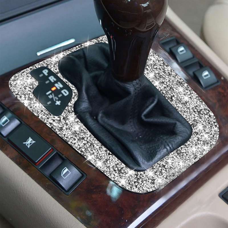 For BMW Series 3 E46 1998-2005 Car Gear Panel Frame Diamond Decoration Sticker, Left Drive