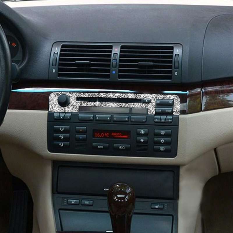 For BMW Series 3 E46 1998-2005 Car Center Control Panel Upper Diamond Decoration Sticker, Left and R