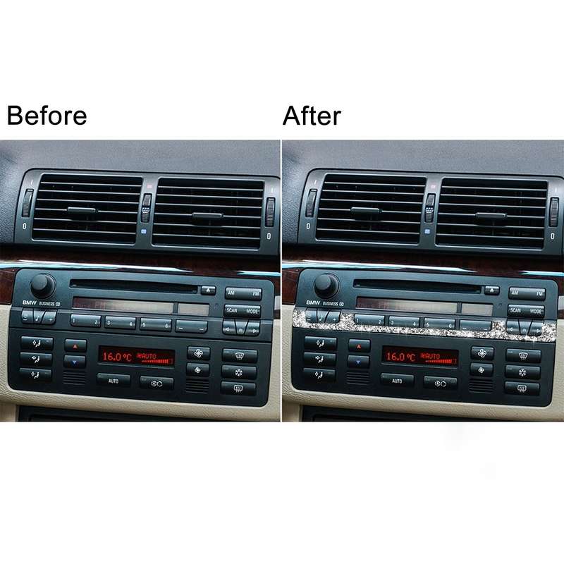For BMW Series 3 E46 1998-2005 Car Center Control Panel Middle Diamond Decoration Sticker, Left and
