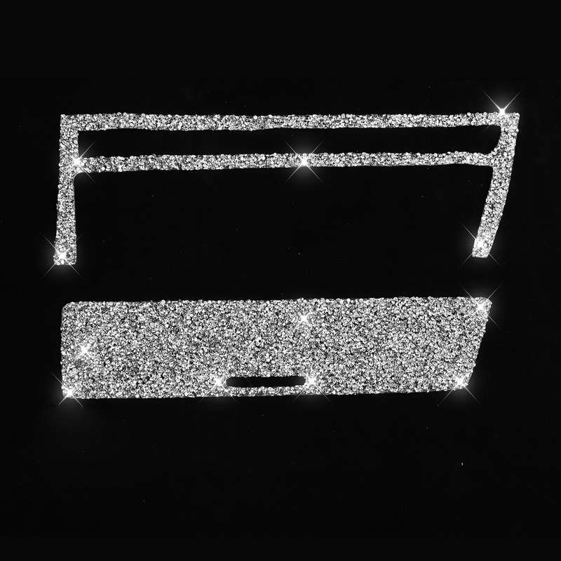 For BMW Series 3 E46 1998-2005 Car Cigarette Lighter Frame Diamond Decoration Sticker, Right Drive