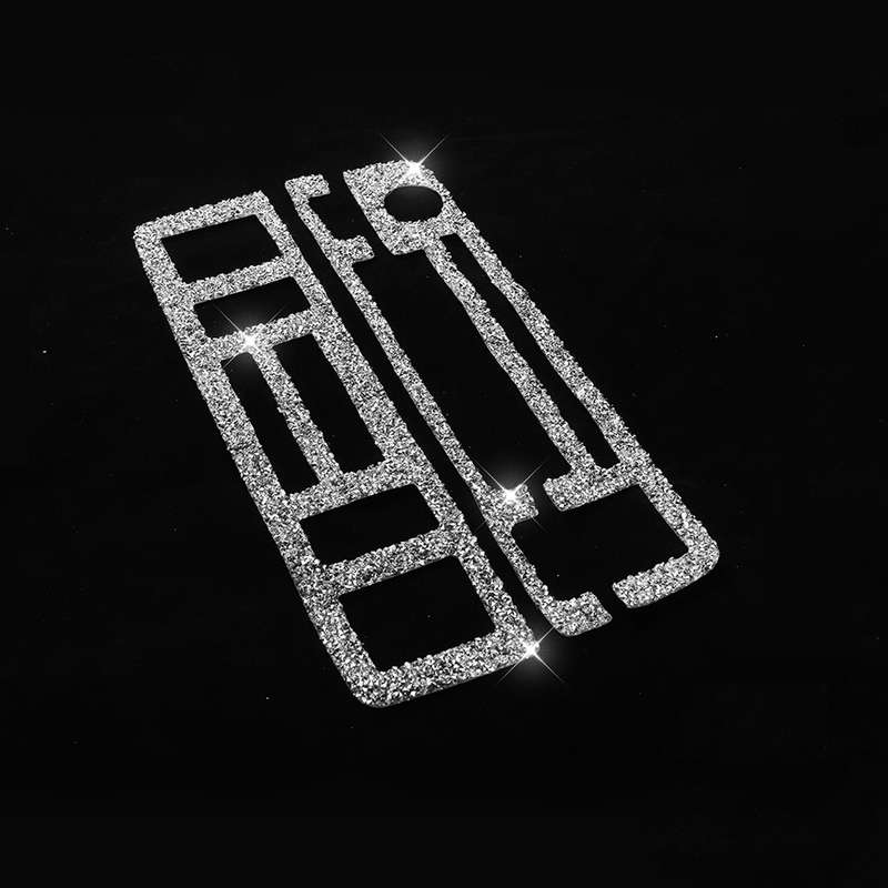 For BMW Series 3 E46 1999-2004 3pcs Car Center Control Panel Diamond Decoration Sticker, Left and Ri