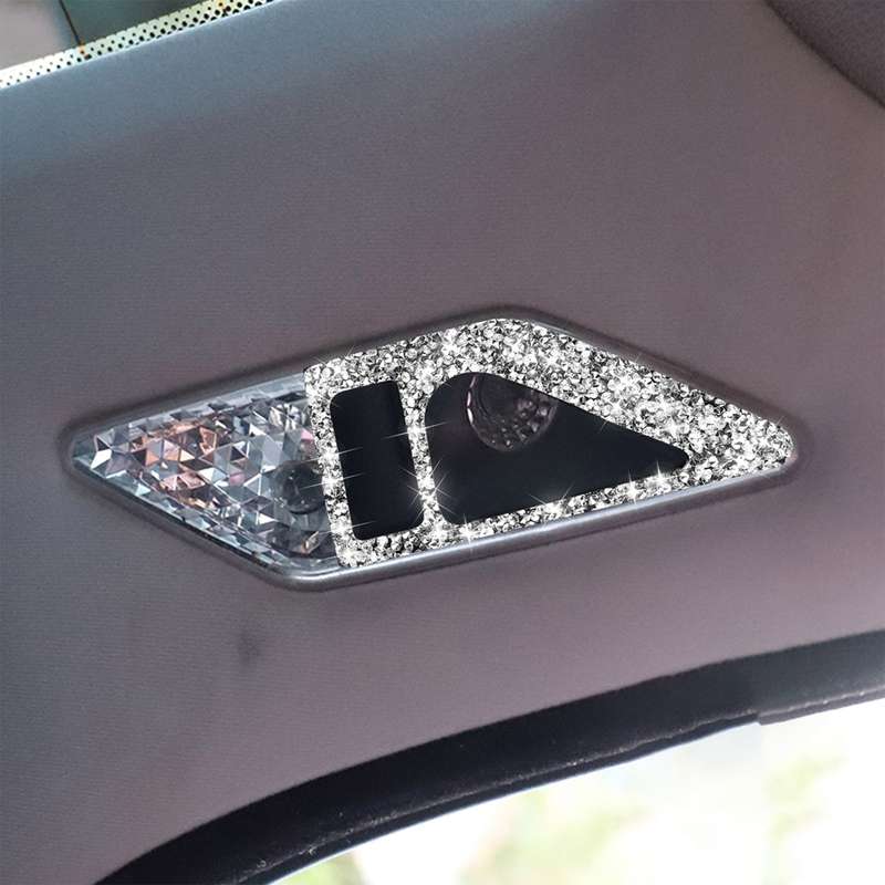 For BMW Series 3 E46 1998-2005 Car Rear Seat Reading Light Diamond Decoration Sticker, Left and Righ