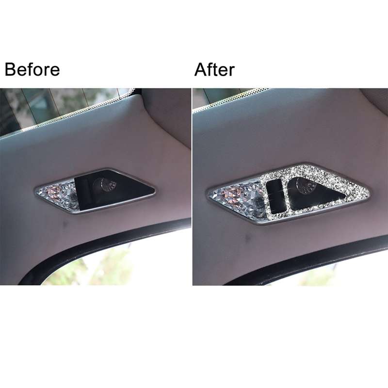 For BMW Series 3 E46 1998-2005 Car Rear Seat Reading Light Diamond Decoration Sticker, Left and Righ