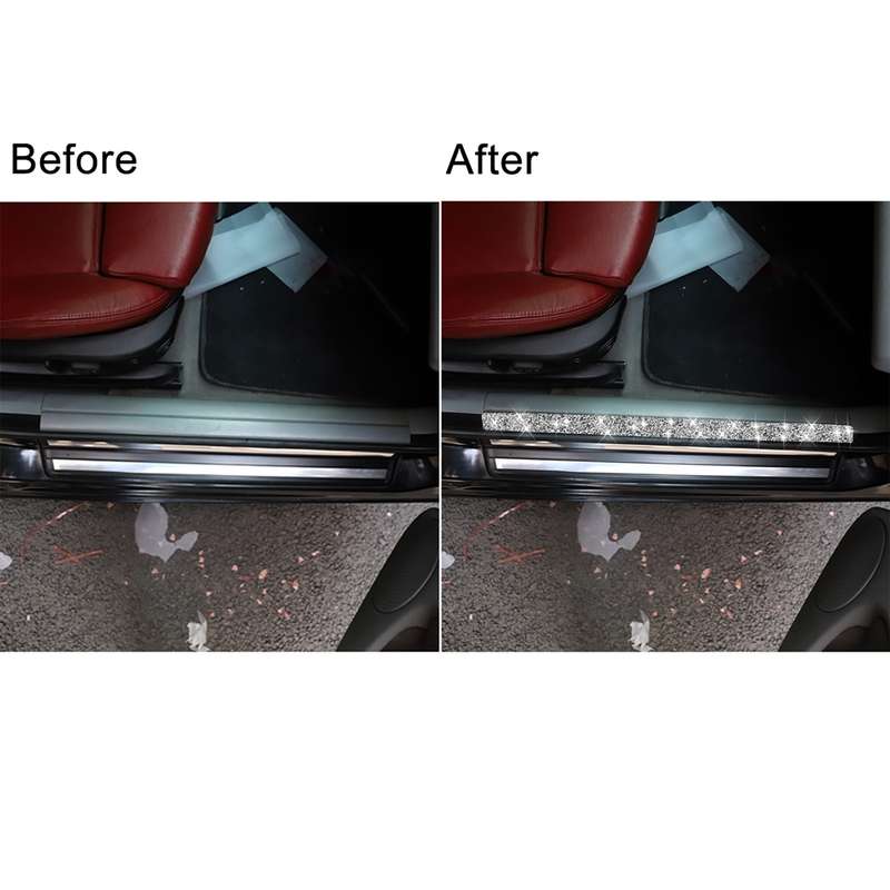 For BMW Series 3 E46 1998-2005 Car Door Threshold Strip Diamond Decoration Sticker, Left and Right D