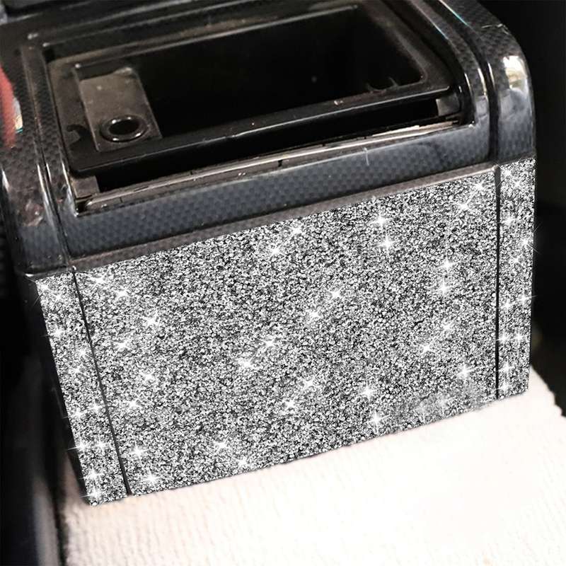 For BMW Series 3 E46 1998-2005 Car Rear Seat Air Outlet Panel Diamond Decoration Sticker, Left and R
