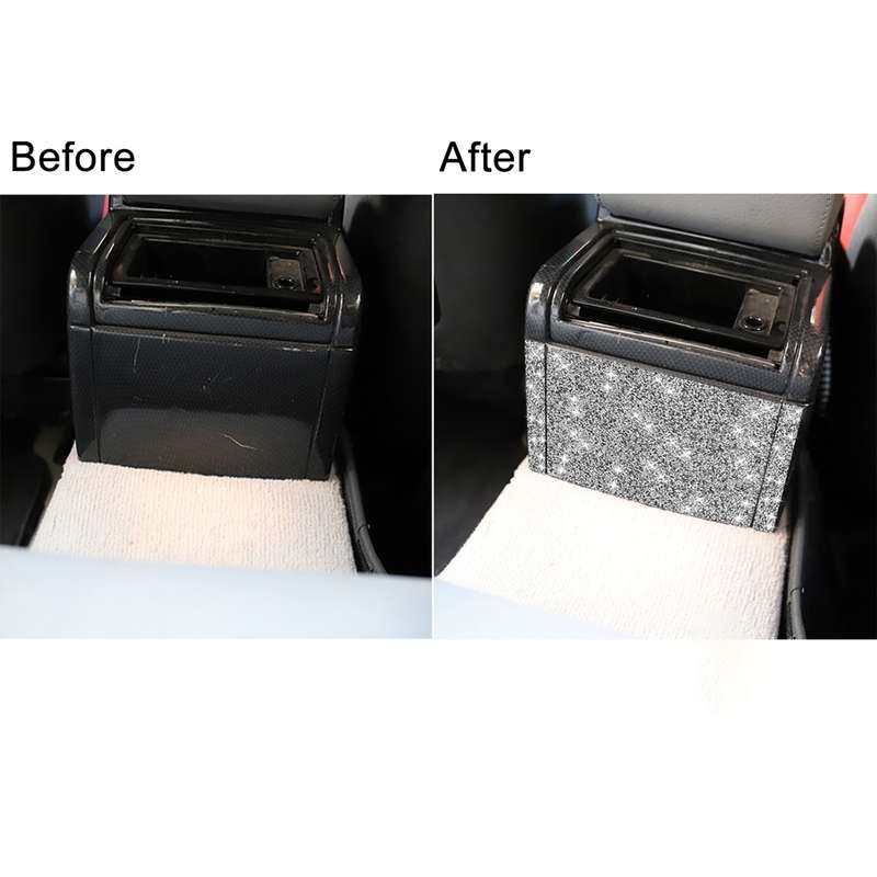 For BMW Series 3 E46 1998-2005 Car Rear Seat Air Outlet Panel Diamond Decoration Sticker, Left and R
