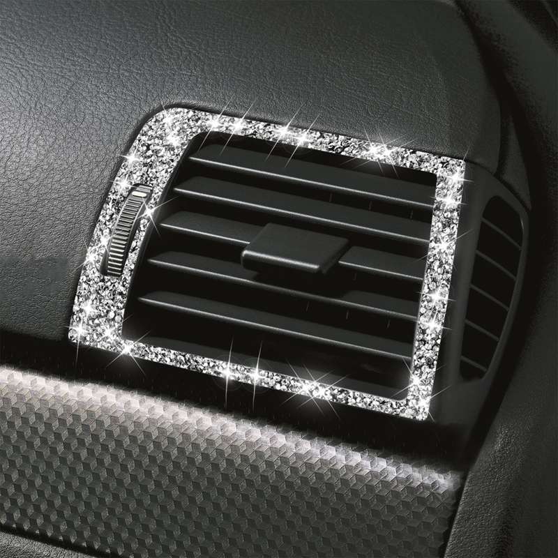 For BMW Series 3 E46 1998-2005 Car Left Right Air Outlet Diamond Decoration Sticker, Left and Right