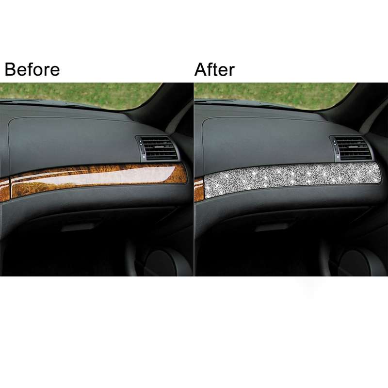 For BMW Series 3 E46 1998-2005 Car Copilot Central Control Diamond Decoration Sticker, Left Drive