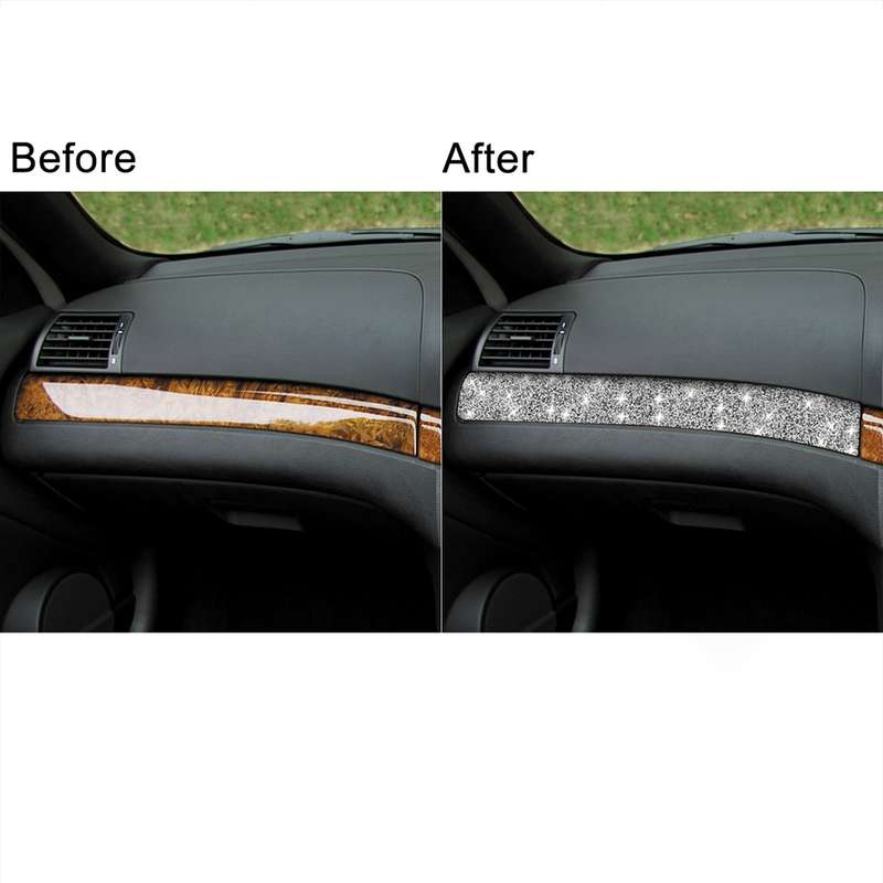 For BMW Series 3 E46 1998-2005 Car Copilot Central Control Diamond Decoration Sticker, Right Drive