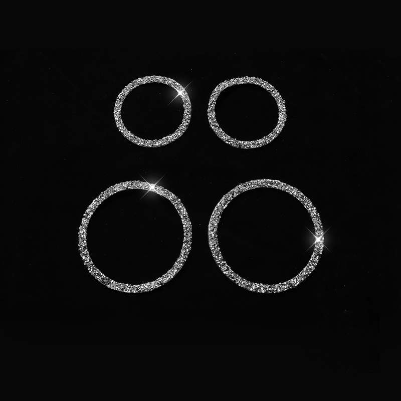 For BMW Series 3 E46 1998-2005 Car Horn Circle Diamond Decoration Sticker, Left and Right Drive