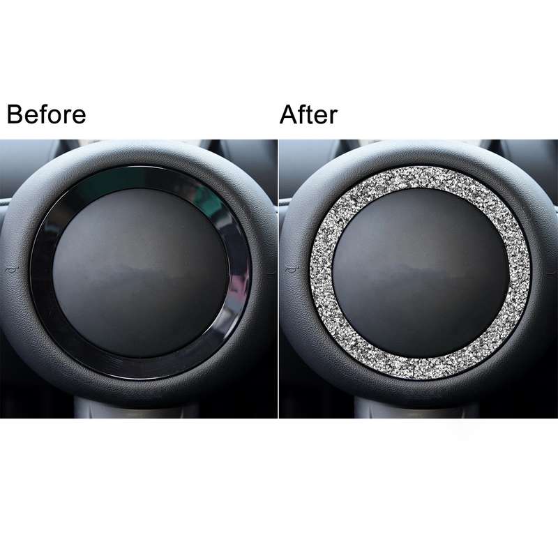 For BMW Mini R55 / R56 Car Steering Wheel R Chassis Diamond Decoration Sticker