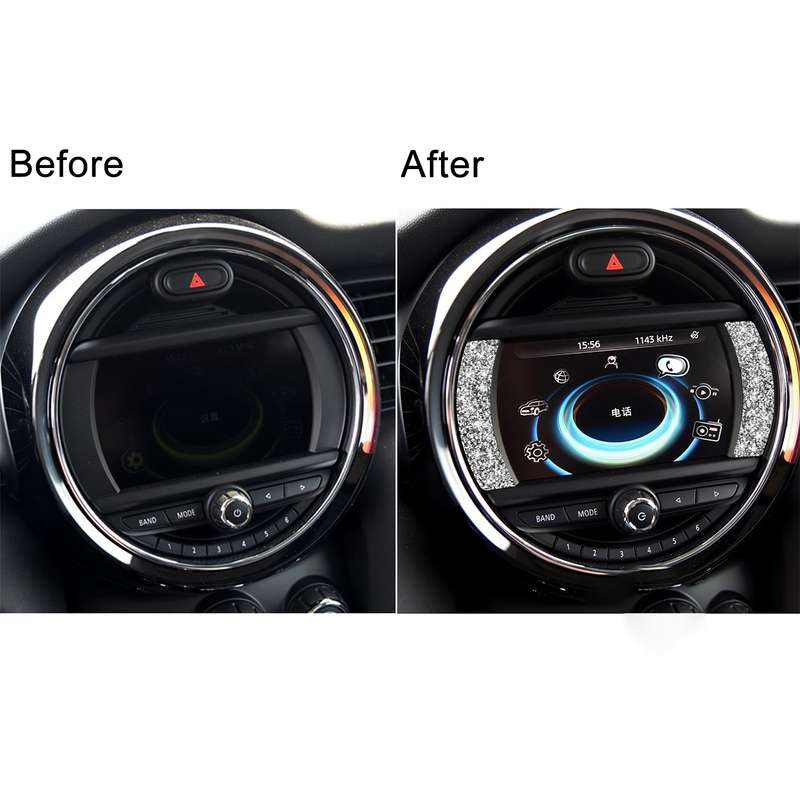 For BMW Mini Cooper Countryman Clubman F54 Car F Chassis Navigation Panel Diamond Decoration Sticker