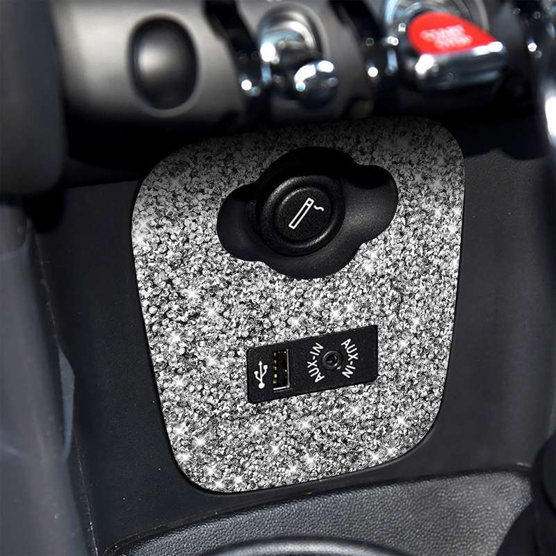 For BMW Mini Cooper F56 Car F Chassis Cigarette Lighter Cover Diamond Decoration Sticker