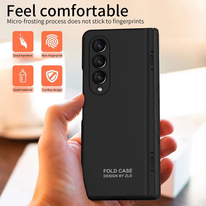 For Samsung Galaxy Z Fold4 5G Extraordinary Series Hinged Folding Full Phone Case with Pen Slot & St