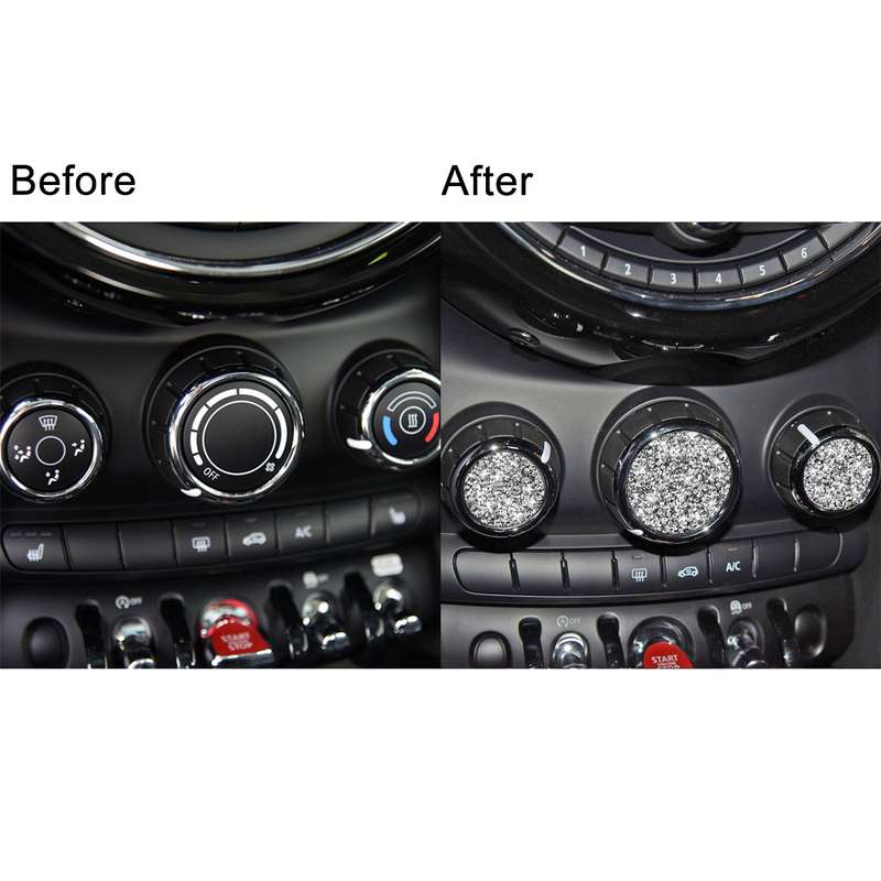 For BMW Mini F55 / F56 Car Multimedia Knob Diamond Decoration Sticker