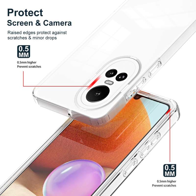 For OPPO Reno10 5G/Reno10 Pro 5G 3 in 1 Clear TPU Color PC Frame Phone Case(Purple)