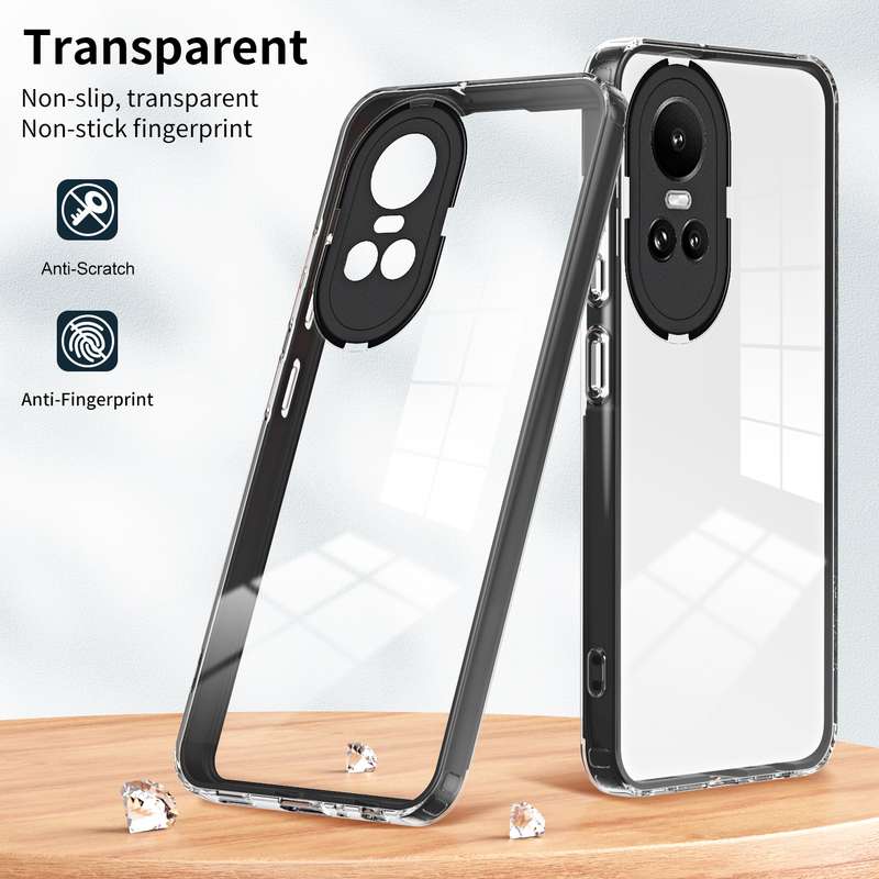 For OPPO Reno10 5G/Reno10 Pro 5G 3 in 1 Clear TPU Color PC Frame Phone Case(Purple)