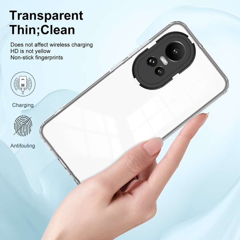 For OPPO Reno10 5G/Reno10 Pro 5G 3 in 1 Clear TPU Color PC Frame Phone Case(Purple)