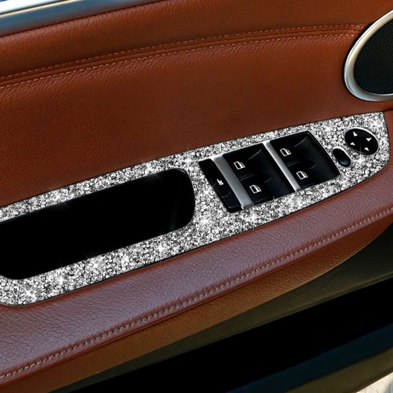 For BMW X5 E70 2008-2013 / X6 E71 2009-2014 Car Window Lift Panel Diamond Decoration Sticker, Low Co