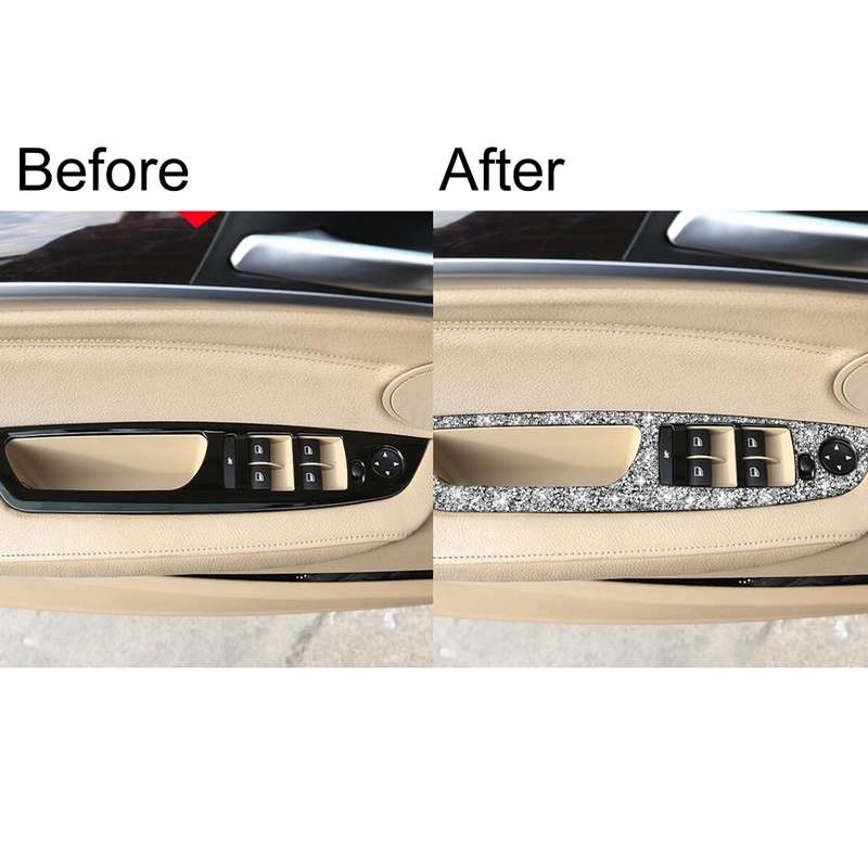 For BMW X5 E70 2008-2013 / X6 E71 2009-2014 Car Window Lift Panel Diamond Decoration Sticker, Low Co