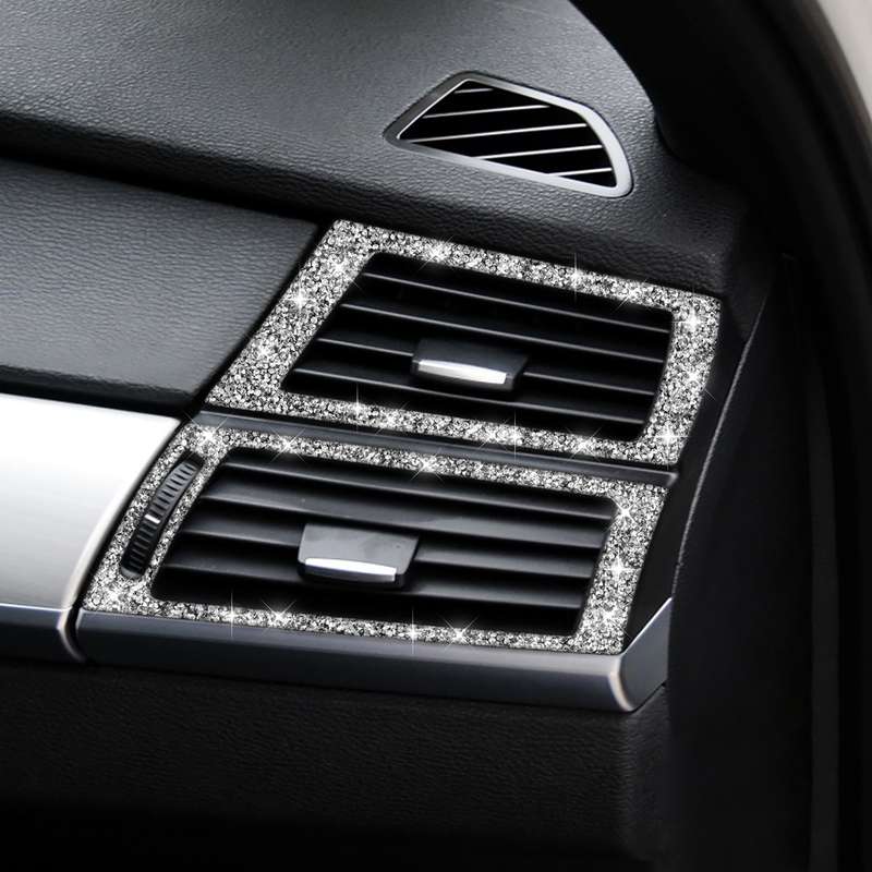 For BMW X5 E70 / X6 E71 2008-2013 Car Side Air Outlet Diamond Decoration Sticker, Left and Right Dri
