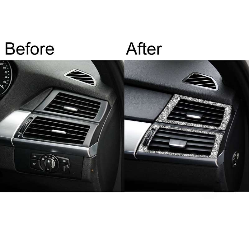 For BMW X5 E70 / X6 E71 2008-2013 Car Side Air Outlet Diamond Decoration Sticker, Left and Right Dri