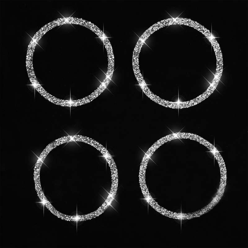 For BMW E70 2008-2013 / E71 2008-2014 4pcs Car Horn Circle Diamond Decoration Sticker, Left and Righ