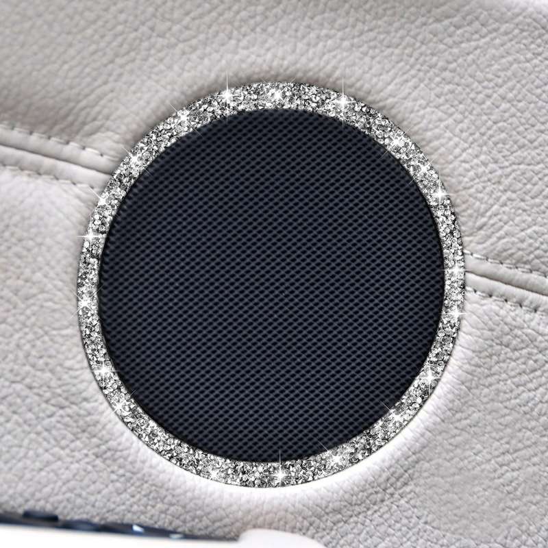 For BMW E70 2008-2013 / E71 2008-2014 4pcs Car Horn Circle Diamond Decoration Sticker, Left and Righ