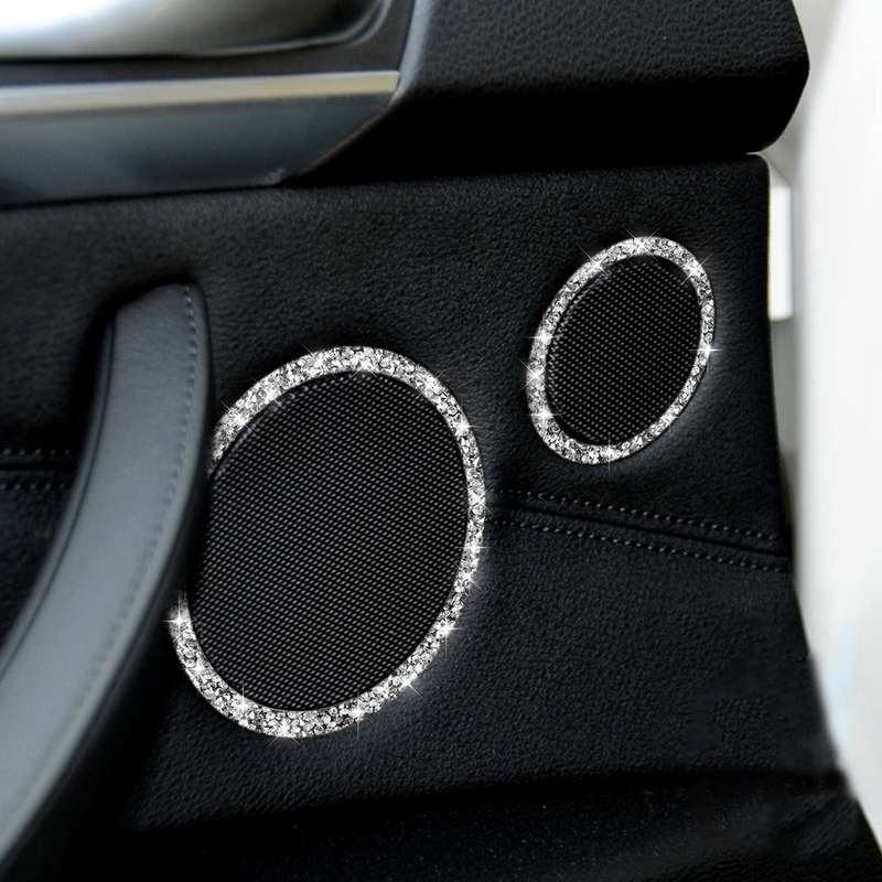 For BMW E70 2008-2013 / E71 2008-2014 6pcs Car Horn Circle Diamond Decoration Sticker, Left and Righ
